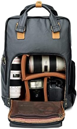 SAWQF Професионален Ретро Модерен Случайни Водоустойчив Платно статив за Фотоапарат, чанта за фотография, раница за DSLR-камери (Цвят: