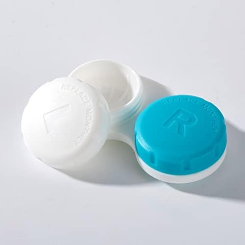 Набор от чанти за контактни лещи TreaHome 4ШТ, Здрав Компактен Калъф за контактни лещи с Огледало, Пинсети、, Определени за съхранение