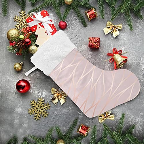 Коледни Чорапи, изработени от мрамор xigua с имитация на Розово Злато, Коледни Чорапи 17,7 инча, Чорапи за окачване на Камината, Коледни украси