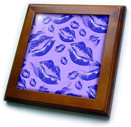 3разбросьте плочки с изображение на Две целувка изправени устни в светло синя рамка за устни (ft_357236_1)