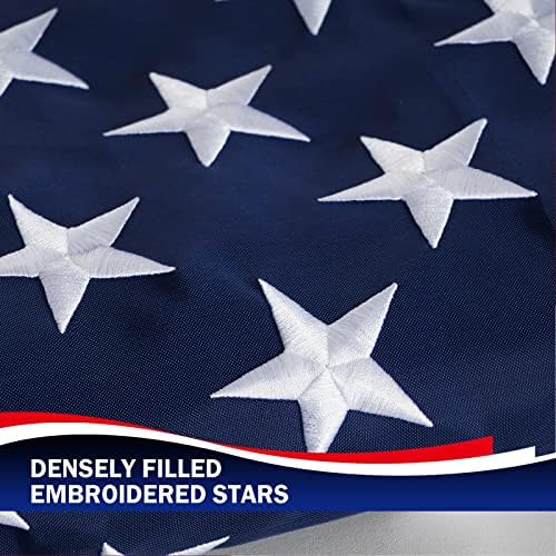 Homissor Американски флаг 3x5 за външни знамена на САЩ в САЩ - Открит Сверхпрочный Флаг Щат на САЩ с Бродирани Звездите, предназначени за всякакви
