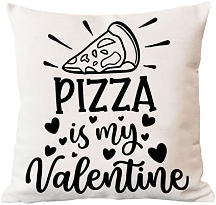Pizza is My Valentine Калъфка за Свети Валентин, Романтична Калъфка за Сватба, Годишнина, Годеж Квадратна Калъфка за възглавница