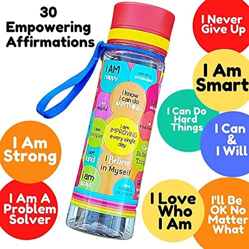 LittlePeopleVision Детска Спортна бутилка за вода, не съдържа BPA, за Многократна употреба Мотивационни надписи, Запечатани, небьющаяся,