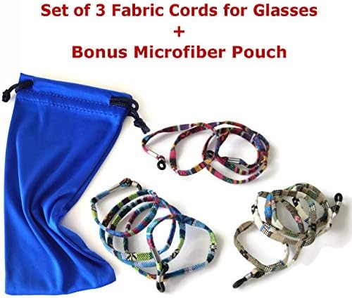 3 Филтър Каишка за слънчеви очила, Кабели за очила от Silk Rose - В комплект с допълнителен чанта от микрофибър (3)