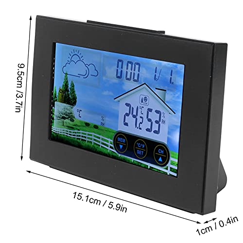 Изглаждат време Термометър, Измерване на температура и Влажност ABS + Електронни Компоненти Дистанционно Управление с LCD Сензорен