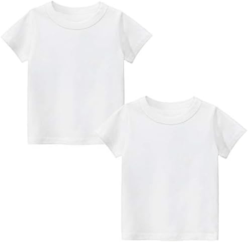 PTPUKE/ Бебешки Тениски с кръгло деколте, Памучни Обикновена Тениска с къси ръкави За Момчета И Момичета, Комфортна Мека