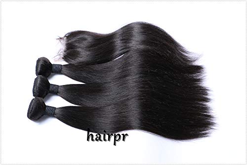 HairPR Омбре Патици Коса Remy Indain Virgin Коси 10 затваряне (4x4) + 10 1414патици 1 (коса Remy) Коприна Директен Средната част на