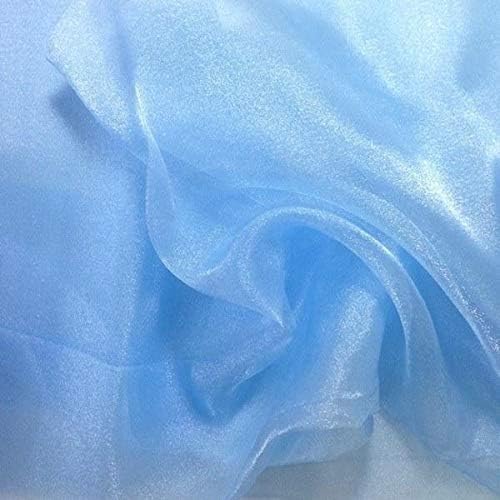 LA Fabric Spot Inc, Лъскава Прозрачна Тъкан от Органза с Блестящи Кристали за Мода, Бродерия, Украшения Ширина 60 инча (10 Ярда, Бял)