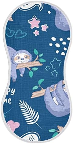 Муслиновые Бебешки Кърпички От Оригване Moudou Sloth, 1 Опаковка, Супер Абсорбиращи Меки Памучни Тряпочки Оригване, Престилки за