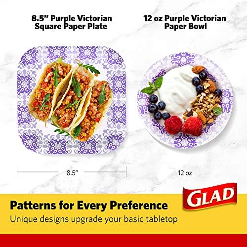За еднократна употреба хартиени чинии GLAD Square във всички случаи на живота|, Устойчиви на замачиванию, нарязан-устойчиви, Еднократни