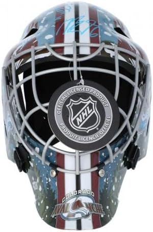 Екипът на Шампионската Купа Стенли Колорадо Аваланш 2022 Подписа Маска Вратаря на Фанатици - Каски и маски НХЛ с автограф