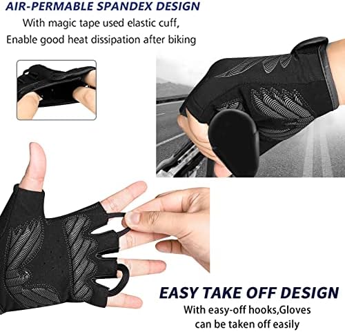 Велосипедни Ръкавици MOREOK, Велосипедни Ръкавици за мъже/Жени- [Гел уплътнение 5 mm], Велосипедни Ръкавици на половината от палеца,