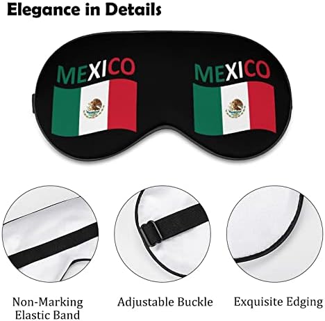 Маска за Сън с Флага на Мексико, Мека Превръзка На Очите, Портативна Маска за Очи с Регулируема Каишка за Мъже и Жени