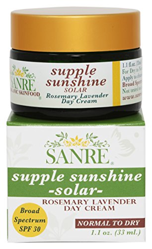 SanRe Organic Skinfood - Еластичен Слънчев Дневен крем с розмарин и лавандула за суха и нормална кожа SPF 30