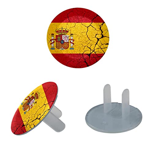 24 Опаковки Флаг на Испания с Емблема, Капачки за контакти, Защитни устройства и за детски контакти, Защитни Капачки за детски