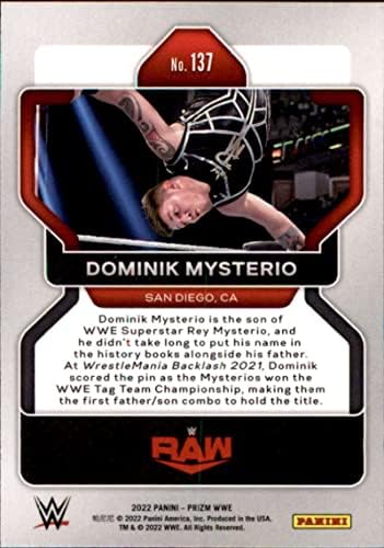 Търговска карта 2022 Панини Prizm WWE 137 Доминик Мистерио Raw Борба