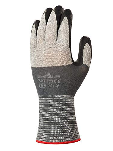 Леки, дишащи Маслоустойчив работни ръкавици, с нитриловым покритие SHOWA 381, X-Large (опаковка от 12 чифта)