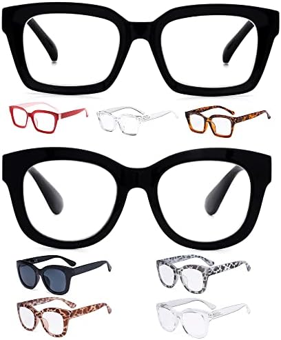 Eyekepper Спестете 10% на 5 опаковки женски очила за четене в ретро стил голям размер, и 4 опаковки женски ридеров голям размер с квадратна