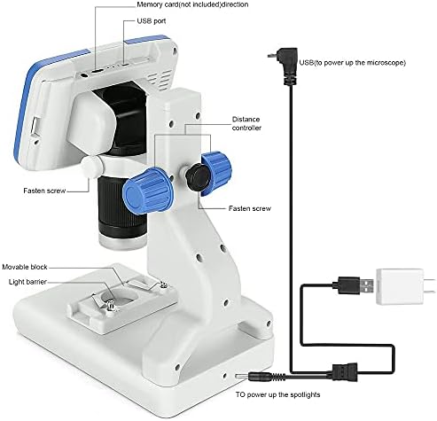 ZLDQBH 200X Дигитален Микроскоп 5 HD Дисплей Видео Микроскоп Електронен Микроскоп Истински Научен Биологичен Инструмент