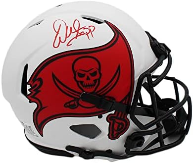 Уорън Sapp е Подписал Истински каска Лунната NFL Tampa Bay Buccaneers Speed с Автограф на Уорън Саппа - Каски NFL с автограф