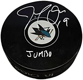ДЖО ТОРНТЪН подписа шайбата Сан Хосе Шаркс - ГИГАНТСКИ надпис - за Миене на НХЛ с автограф