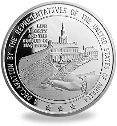 Монета на Военния повикване САЩ Възпоменателна монета с Президентската декларацията за независимост, 1776 г.