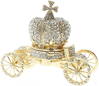 Ковчег за украшения във формата на короната на Пепеляшка, Напълно прозрачен, с кристализация Swarovski В купа основа, Короната