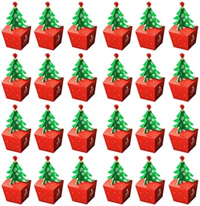 Zerodeko 24 бр Коледни Картонени Кутии Модни Кутии За шоколадови Бонбони, Подаръци, Опаковки, Кутии Шоколадови Кутии за Празниците Фестивали