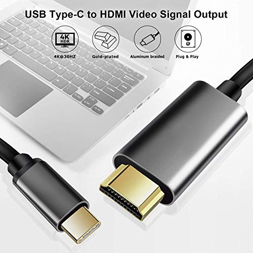 Основните USB кабели C-HDMI Кабел-адаптер 4K, USB Type C-HDMI Кабел Thunderbolt 3 е Съвместим с MacBook Pro 2018, iPad pro Samsung