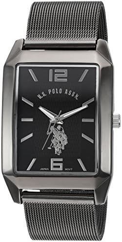 Асоциация на поло САЩ. Класически мъжки Кварцов часовник от метал и сплав, Цвят: Черен (модел: USC80383)