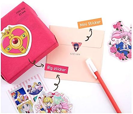 Sailor Moon Crystal Албум за изрезки от Дневник Деко Стикер 12шт Асорти Опаковка: 1 опаковка (Розова Луна)