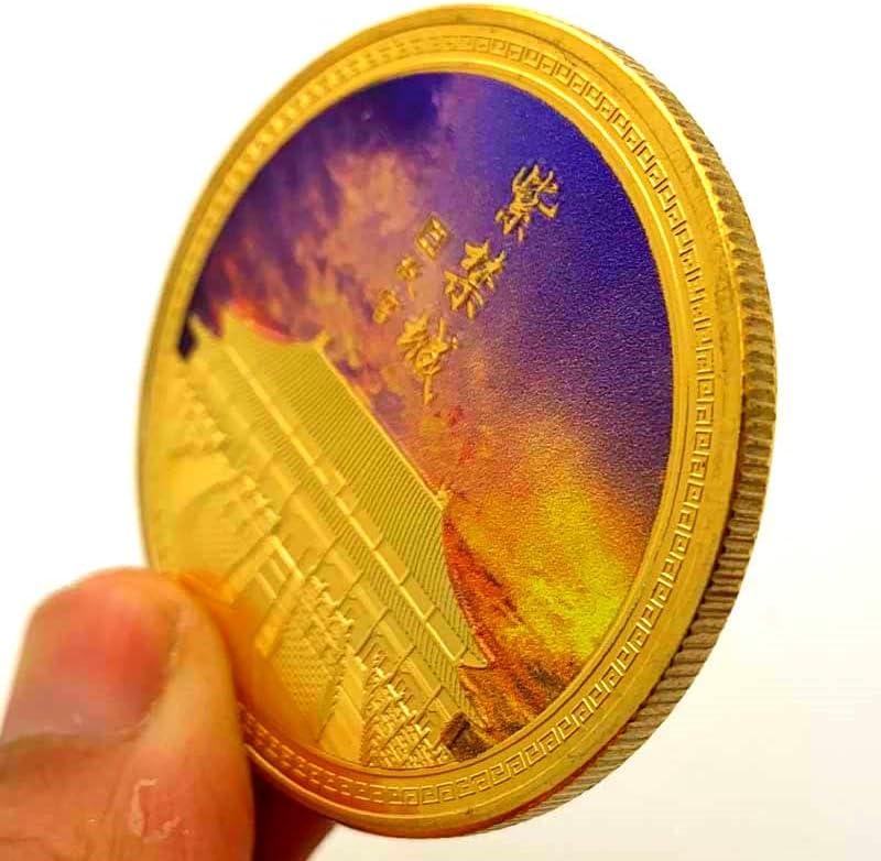 Позлатени Възпоменателни Монети Туристически Атракции 45 мм Монети Забранения Град Мемориал Медал