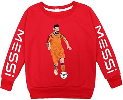 BenLP/ Casual пуловер с кръгло деколте и дълги ръкави Messi-Новост, Hoody с качулка за момчета и Момичета, Свободни Топове за деца (от