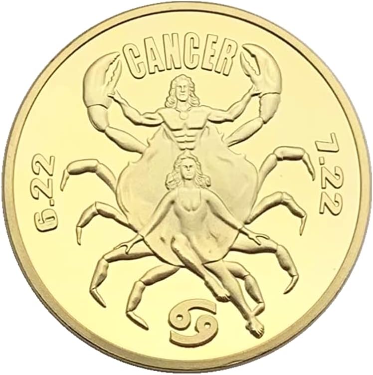 Дванадесет Съзвездия Възпоменателни Монети Чуждестранни Монети Колекция От Монети, Златни Монети На Рак На Монети Щастлив Пазител