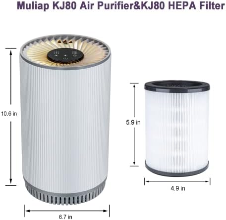 Hepa-филтър Muliap AF3080, Заменяеми филтър за Kj80, H13 Hepa-филтър За почистване на прах, дим, пърхот от домашни животни.Може
