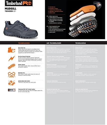 Мъжки индустриална работна обувки Timberland PRO с ниско Защитно бомбе от неръждаема Стомана, Сив /син сапфир, 10 М