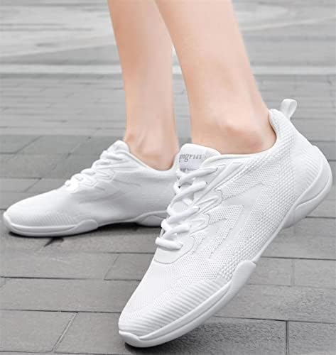 PPXID Младежки Окото Дишащи Обувки за Бягане За Момичета, обувки за Тенис за спортни Тренировки, Бели Обувки за Черлидинга, Танцови Обувки