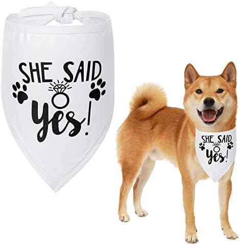 Сватбена кърпа за кучета She Said Yes, подарък за Участието, Подпори за фотосесия, шал за домашни любимци, престилки, аксесоари за малки,