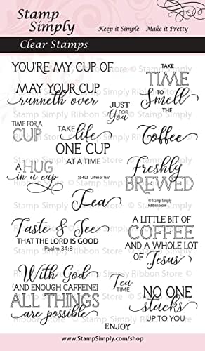 Печат Просто Прозрачни Печати Набор от Кафе чаши или Чаени Чаши Християнски Религиозен Лист с размери 4x6 Инча -16 парчета