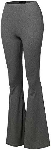 Дамски Еластични Разкроена панталони-клеш с висока Талия SSOULM и Широки Штанинами Голям Размер