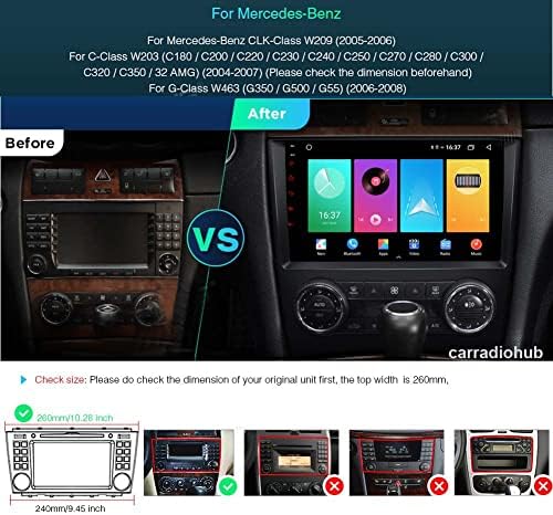 Автосион в Тире Android 12 Автомобилен Плейър, Радио Главното Устройство GPS Navi Стерео за Mercedes W203 W209 W463 2004-2012 Управление