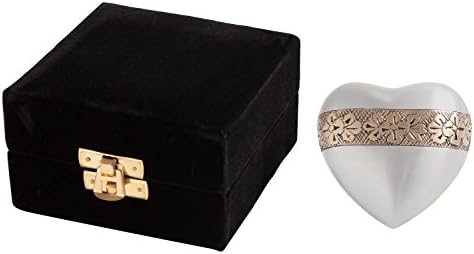 Погребална урна в памет във формата на сърце от Liliane - Мини-Урна за кремация от сребро и злато, ръчно изработени от месинг