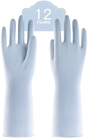 PACIFIC PPE 12 Чифта Ръкавици за миене на съдове, Гумени Ръкавици 12 Сантиметра, Сини Кухненски Ръкавици, Дълги Ръкавици за миене