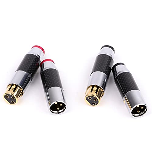 Конектор за микрофонного кабел ZTHOME X L R XLR-жена или XLR-мъжки 3-пинов Директен черно-червена запушалка 10 бр. (Цвят: