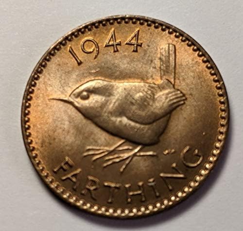 Британската монета в фартинг Джордж VI 1944 г. съобщение за колекционери / Почти Не циркулационни / AU