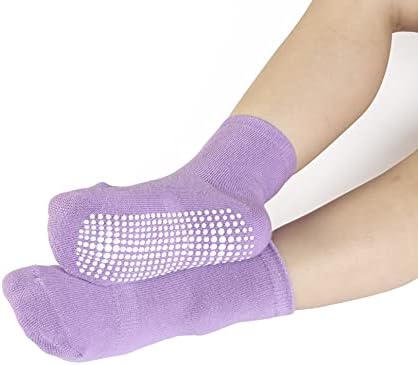 Памучни нескользящие чорапи с дръжки Dicry за малки момчета и момичета (в различни цветове и размери, 6 и 12 двойки)