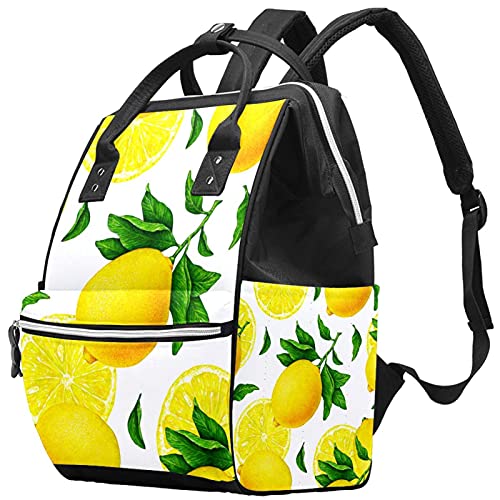 Плодови и Цитрусови плодове Жълти Лимон Чанти-Тоут за Памперси, Раница за Майките, по-Голямата Голям Чанта за Памперси, Пътна Чанта