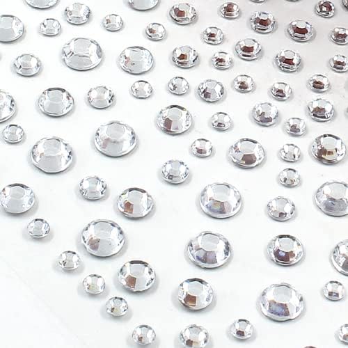 BokWin 650 бр Сребърни Етикети с кристали, Наклеивающиеся на диаманти, Самозалепващи Етикети с Кристали за художествена украса на косата