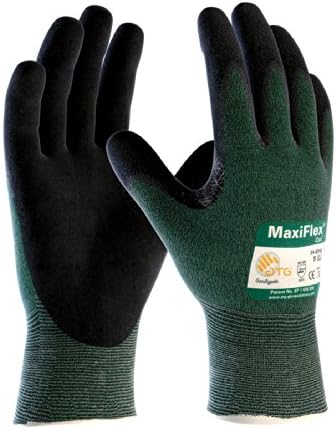 Работни ръкавици MaxiFlex 34-8743, устойчиви На гумата с Нитриловым покритие, със Зелена Плетиво обвивка и Нитриловой ръкавица премиум-клас