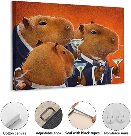 Кавайный Плакат Capybara Club Плакат Художествен Плакат на Стената Художествени Картини на Платно Стенен Декор Начало Декор на